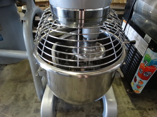 SWEET! 2017 General Model GEM120 Metal Commercial 20 Quart Planetary Mixer w/ Metal Mixing Bowl, Bowl Guard, Paddle, Whisk and Dough Hook. 110 Volts, 1 Phase. 17x22x30. Tested and Does Not Power On - Image 4 of 9
