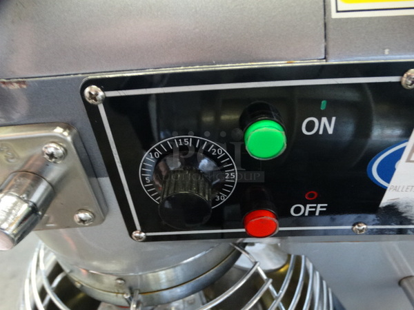 SWEET! 2017 General Model GEM120 Metal Commercial 20 Quart Planetary Mixer w/ Metal Mixing Bowl, Bowl Guard, Paddle, Whisk and Dough Hook. 110 Volts, 1 Phase. 17x22x30. Tested and Does Not Power On - Image 8 of 9
