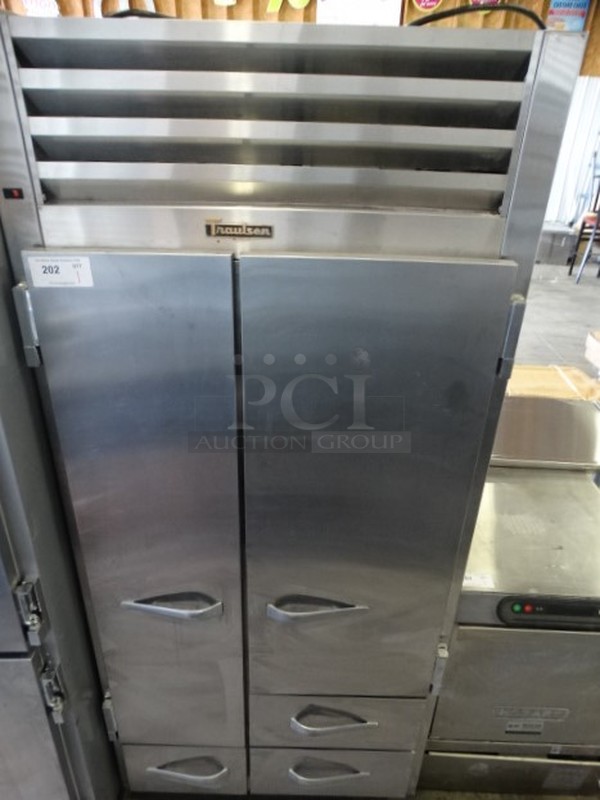 GREAT! Traulsen Model URS36DT Stainless Steel Commercial Cooler Freezer w/ 3 Lower Drawers. 115 Volts, 1 Phase. 36x27x81