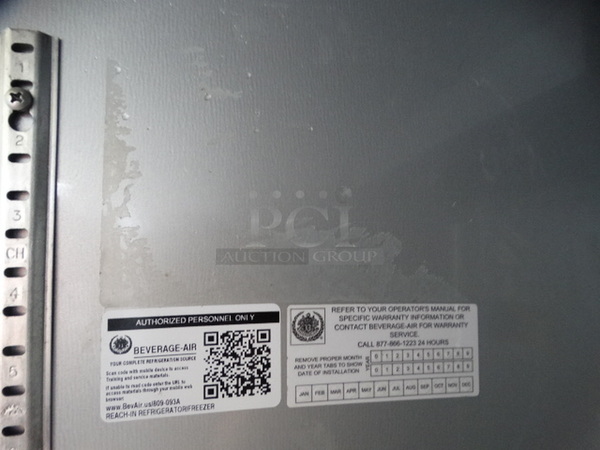 NICE! Beverage Air Horizon Series Stainless Steel Commercial 2 Half Size Door Reach In Freezer on Commercial Casters. 26x32x83. Tested and Working! - Image 5 of 8