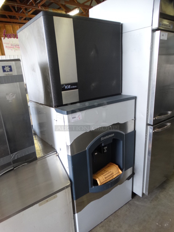 2 SWEET! Items; Ice O Matic Model ICE1006HW2 Stainless Steel Commercial Ice Machine Head and Scotsman Model HD30W-1H Stainless Steel Commercial Hotel Ice Dispenser. 208/230 Volts, 1 Phase. 30x33x74. 2 Times Your Bid! Makes One Unit - Image 2 of 7