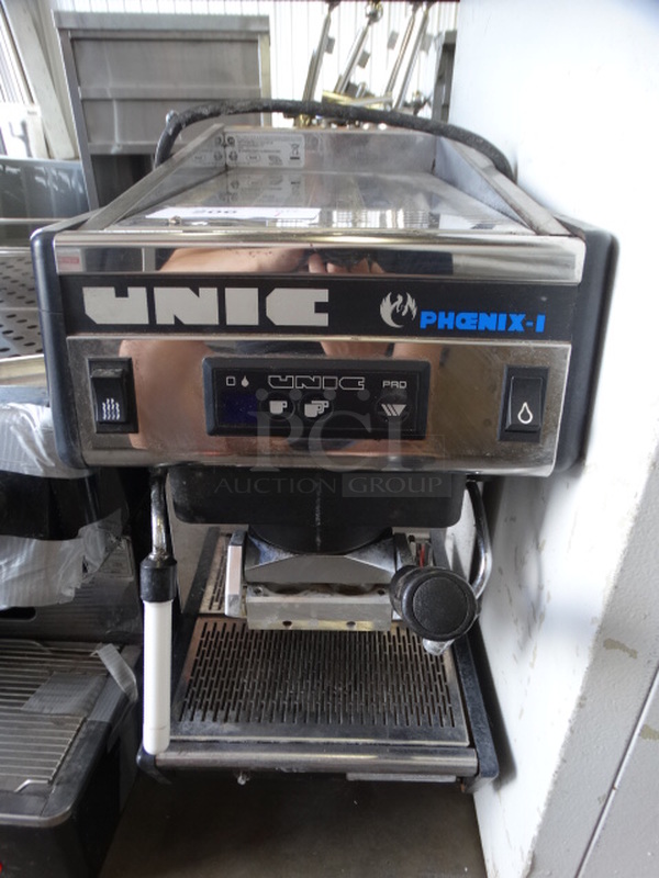 GREAT! Unic Phoenix-1 Stainless Steel Commercial Countertop Single Group Espresso Machine w/ Steam Wand. 12x20x23