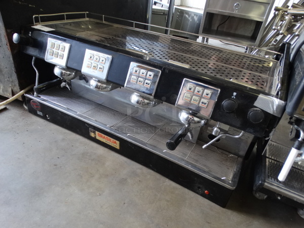 GORGEOUS! Brasilia Model Portofino DEL-4 Stainless Steel Commercial Countertop 4 Group Espresso Machine w/ 2 Portafilters and 2 Steam Wands. 230 Volts, 1 Phase. 44x20x19 - Image 2 of 9