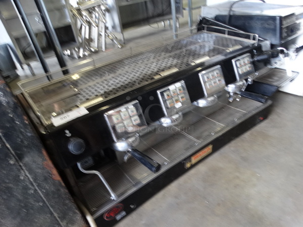 GORGEOUS! Brasilia Model Portofino DEL-4 Stainless Steel Commercial Countertop 4 Group Espresso Machine w/ 2 Portafilters and 2 Steam Wands. 230 Volts, 1 Phase. 44x20x19 - Image 3 of 9