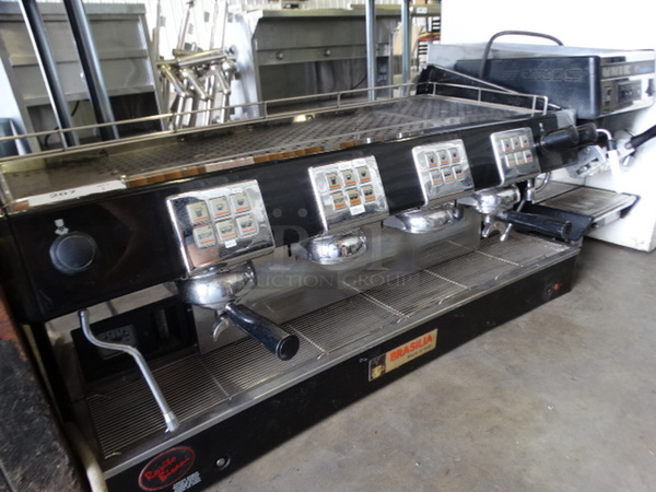 GORGEOUS! Brasilia Model Portofino DEL-4 Stainless Steel Commercial Countertop 4 Group Espresso Machine w/ 2 Portafilters and 2 Steam Wands. 230 Volts, 1 Phase. 44x20x19 - Image 5 of 9