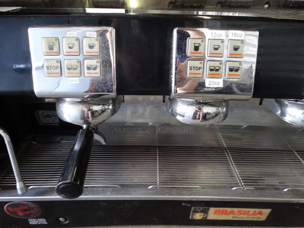 GORGEOUS! Brasilia Model Portofino DEL-4 Stainless Steel Commercial Countertop 4 Group Espresso Machine w/ 2 Portafilters and 2 Steam Wands. 230 Volts, 1 Phase. 44x20x19 - Image 6 of 9