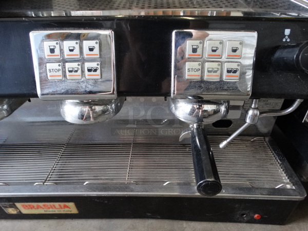 GORGEOUS! Brasilia Model Portofino DEL-4 Stainless Steel Commercial Countertop 4 Group Espresso Machine w/ 2 Portafilters and 2 Steam Wands. 230 Volts, 1 Phase. 44x20x19 - Image 7 of 9