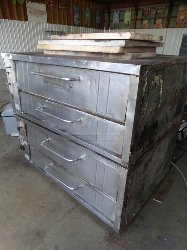 2 GORGEOUS! Baker's Pride Model 351 Stainless Steel Commercial Gas Powered Single Deck Pizza Ovens w/ Cooking Stones! 57x45x51. 2 Times Your Bid! - Image 2 of 9