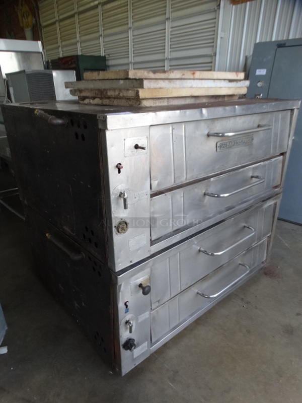 2 GORGEOUS! Baker's Pride Model 351 Stainless Steel Commercial Gas Powered Single Deck Pizza Ovens w/ Cooking Stones! 57x45x51. 2 Times Your Bid! - Image 3 of 9