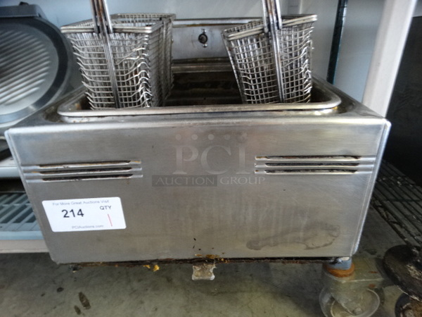 NICE! Stainless Steel Countertop Deep Fat Fryer w/ 2 Metal Fry Baskets. 18x20x14 - Image 5 of 5