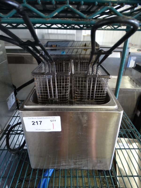 Stainless Steel Countertop Single Bay Deep Fryer w/ 2 Metal Fry Baskets. 11x17x16 - Image 1 of 5