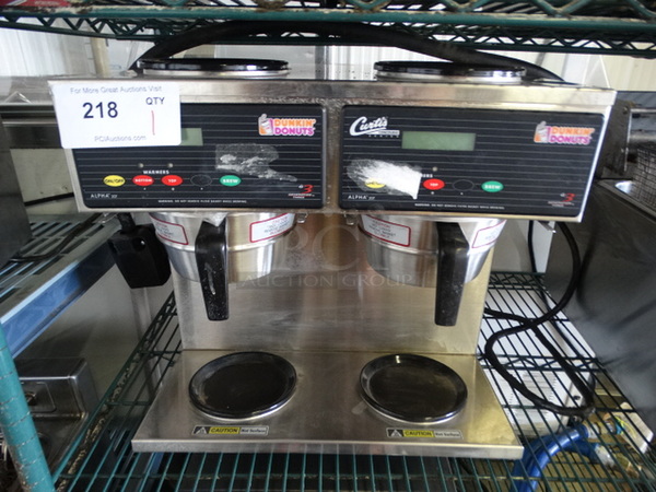 NICE! Curtis Model ALP4GT15A020 Stainless Steel Commercial Countertop Dual Coffee Machine w/ 2 Metal Brew Baskets. 220 Volts, 1 Phase. 18x17x17 - Image 1 of 6