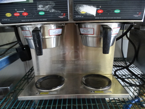 NICE! Curtis Model ALP4GT15A020 Stainless Steel Commercial Countertop Dual Coffee Machine w/ 2 Metal Brew Baskets. 220 Volts, 1 Phase. 18x17x17 - Image 4 of 6