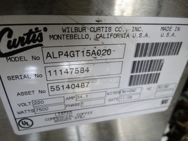 NICE! Curtis Model ALP4GT15A020 Stainless Steel Commercial Countertop Dual Coffee Machine w/ 2 Metal Brew Baskets. 220 Volts, 1 Phase. 18x17x17 - Image 6 of 6