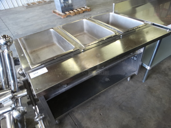 NICE! Stainless Steel Commercial 3 Well Steam Table w/ Undershelf. 48x30x34. Cannot Test Due To Cut Cord - Image 2 of 6