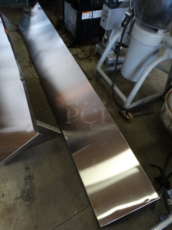 BRAND NEW! Stainless Steel Shelf w/ Wall Mount Brackets. 96x15x15 - Image 2 of 3