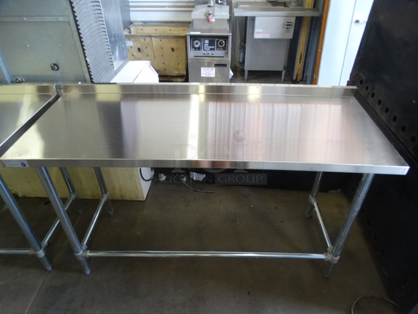BRAND NEW IN BOX! Serv Ware Model T2460CWP-4-T-OB Stainless Steel Commercial Table w/ Backsplash. Stock Picture - Unit Is Disassembled In Box. 60x24x36