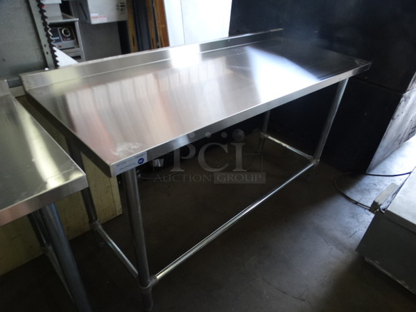 BRAND NEW IN BOX! Serv Ware Model T2460CWP-4-T-OB Stainless Steel Commercial Table w/ Backsplash. Stock Picture - Unit Is Disassembled In Box. 60x24x36 - Image 2 of 6
