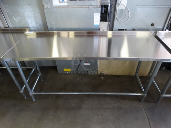 BRAND NEW! Serv Ware Model T2472CWP-4-T-OB Stainless Steel Commercial Table w/ Backsplash. 72x24x36