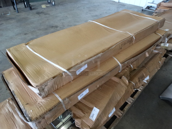 BRAND NEW IN BOX! Serv Ware Model T2460CWP-4-T-OB Stainless Steel Commercial Table w/ Backsplash. Stock Picture - Unit Is Disassembled In Box. 60x24x36 - Image 6 of 6