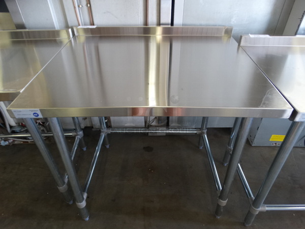 BRAND NEW! Serv Ware Model T3036CWP-4-T-OB Stainless Steel Commercial Table w/ Backsplash. 36x30x36 - Image 1 of 5