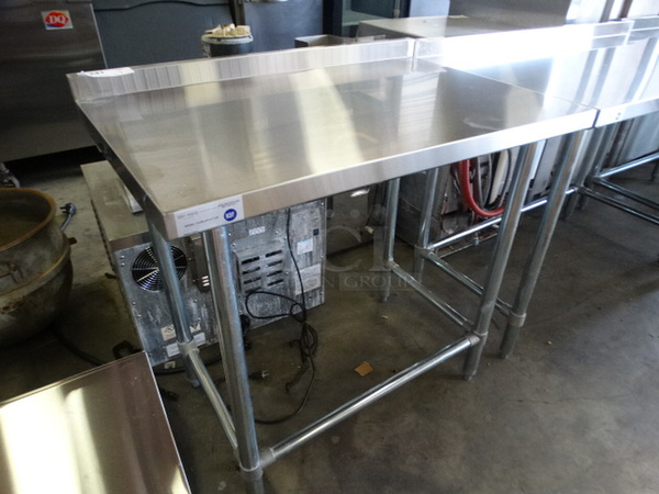 BRAND NEW IN BOX! Serv Ware Model T2436CWP-4-T-OB Stainless Steel Commercial Table w/ Backsplash. Stock Picture - Unit Is Disassembled In Box. 36x24x36 - Image 3 of 6