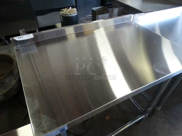 BRAND NEW IN BOX! Serv Ware Model T2436CWP-4-T-OB Stainless Steel Commercial Table w/ Backsplash. Stock Picture - Unit Is Disassembled In Box. 30x30x36 - Image 4 of 5