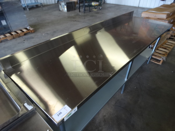 BRAND NEW! Regency Model T2436CWP-4-T-OB Stainless Steel Commercial Table w/ Backsplash. 96x30x38 - Image 2 of 4