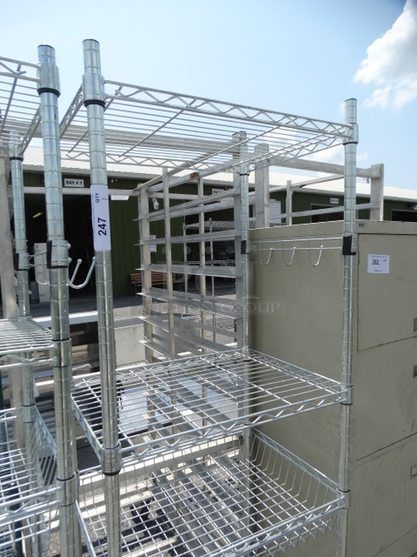 Chrome Finish 5 Tier Metro Shelving Rack on Commercial Casters. 24x18x75. BUYER MUST DISMANTLE. PCI CANNOT  DISMANTLE FOR SHIPPING. PLEASE CONSIDER FREIGHT CHARGES.  - Image 2 of 3