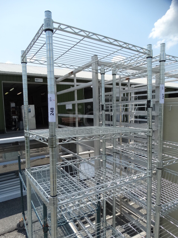 Chrome Finish 5 Tier Metro Shelving Rack on Commercial Casters. 24x18x75. BUYER MUST DISMANTLE. PCI CANNOT  DISMANTLE FOR SHIPPING. PLEASE CONSIDER FREIGHT CHARGES.  - Image 2 of 3