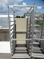 Metal Commercial Transport Pan Rack on Commercial Casters. 29.5x42.5x77