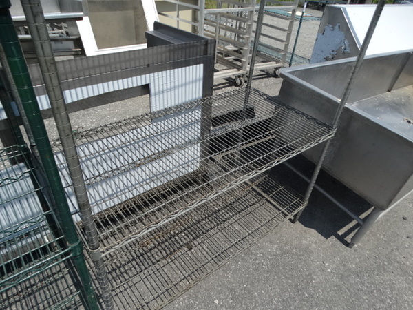 Chrome Finish 4 Tier Shelving Unit. 48x24x74. BUYER MUST DISMANTLE. PCI CANNOT  DISMANTLE FOR SHIPPING. PLEASE CONSIDER FREIGHT CHARGES.  - Image 4 of 4