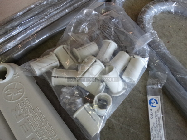 IN ORIGINAL BOX! Pieces to Gray Metal and Tan Poly Ladder.  - Image 3 of 5