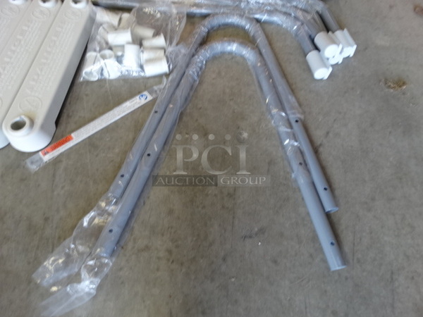 IN ORIGINAL BOX! Pieces to Gray Metal and Tan Poly Ladder.  - Image 4 of 5