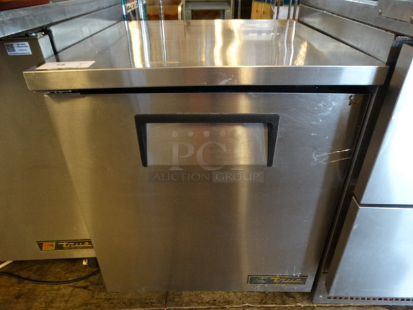 WOW! 2016 True Model TUC-27-LP-HC Stainless Steel Commercial Single Door Undercounter Cooler on Commercial Casters. 115 Volts, 1 Phase. 27.5x30x32. Tested and Working!