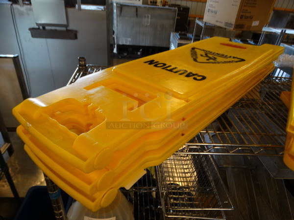 3 Yellow Poly Wet Floor Caution Signs. 12x1x38. 3 Times Your Bid!