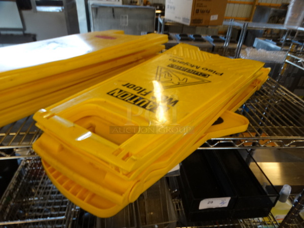 3 Various Yellow Poly Wet Floor Caution Signs. Includes 12x1x24. 3 Times Your Bid!