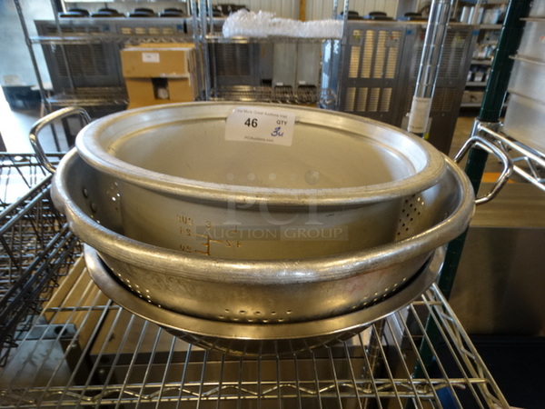 3 Metal Items; 2 Bowls and 1 Colander. Includes 14.5x14.5x6. 3 Times Your Bid!