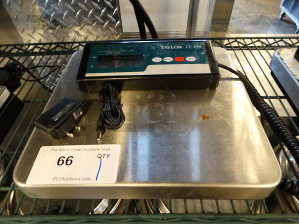 Taylor Model TE150 Stainless Steel Commercial Scale. 12x12x2. Tested and Does Not Power On