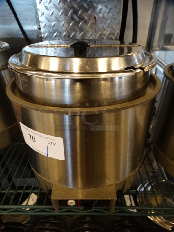 NICE! Vollrath Model 72339 Stainless Steel Commercial Countertop Soup Warmer Food Warmer w/ Drop In and Lid. 120 Volts, 1 Phase. 12.5x13.5x12. Tested and Working!