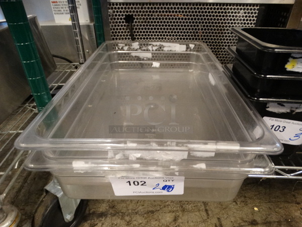 2 Clear Poly Full Size Drop In Bins. 1/1x4. 2 Times Your Bid!