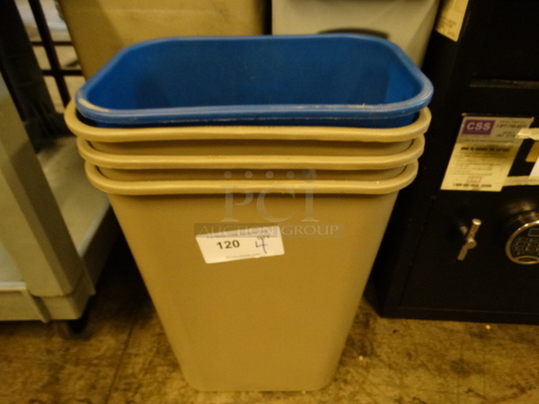 4 Poly Trash Cans. 15x11x20. 4 Times Your Bid!
