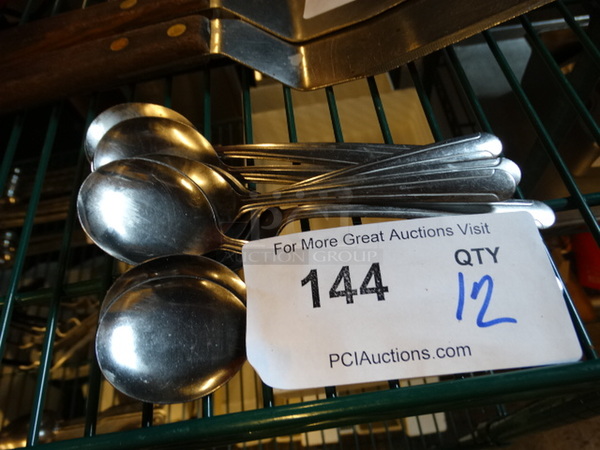 12 Metal Soup Spoons. 6