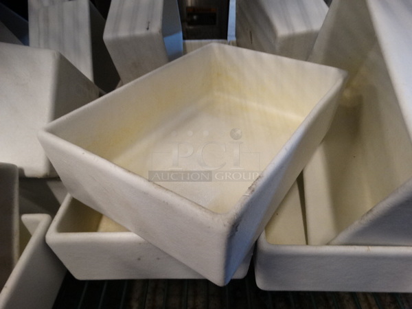 12 Bugambilia White Poly Rectangular Bowls. 10x7x3. 12 Times Your Bid!