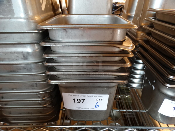 10 Stainless Steel 1/6 Size Drop In Bins. 1/6x6. 10 Times Your Bid!