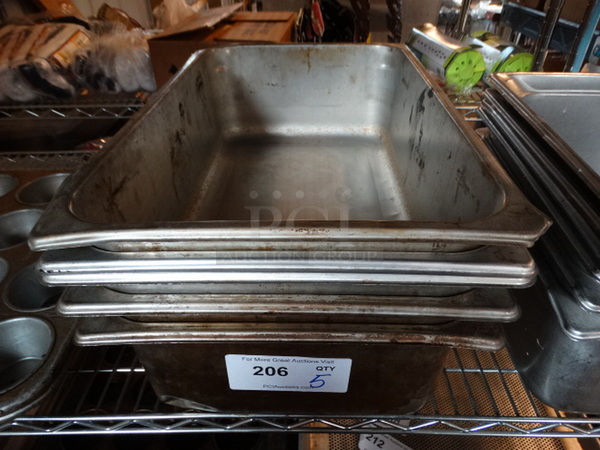5 Stainless Steel Full Size Drop In Bins. 1/1x6. 5 Times Your Bid!