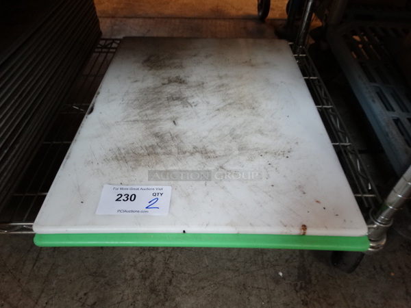 2 Cutting Boards; White and Green. 18x24x0.5. 2 Times Your Bid!