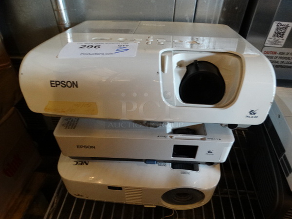 3 Projectors; Epson Model EMP-S5, Epson Model EMP-1715 and NEC Model VT491. 100-240 Volts, 1 Phase. Includes 13x9.5x4. 3 Times Your Bid!