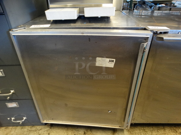 NICE! Silver King Model SKTTR-7F Stainless Steel Commercial Single Door Undercounter Cooler on Commercial Casters. 115 Volts,1 Phase. 27x29x32. Tested and Powers On But Does Not Get Cold 