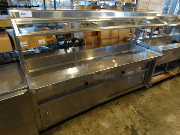 FANTASTIC! Stainless Steel Commercial Buffet Style Portable Station w/ Sneeze Guard. 84x38x60. Cannot Test Due To Plug Style 